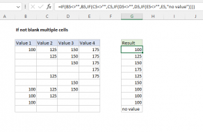 Excel formula: If not blank multiple cells