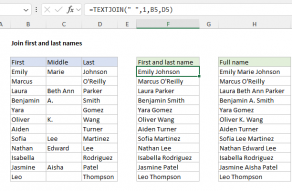 Excel formula: Join first and last name