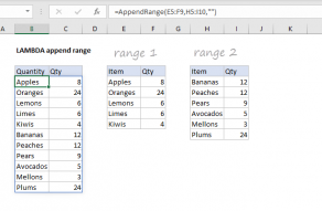 Excel formula: LAMBDA append range