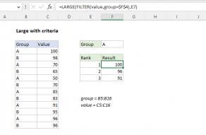 Excel formula: Large with criteria