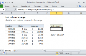 Excel formula: Last column number in range