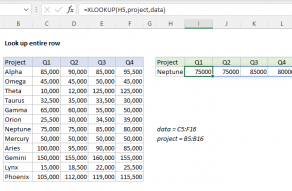 Excel formula: Look up entire row