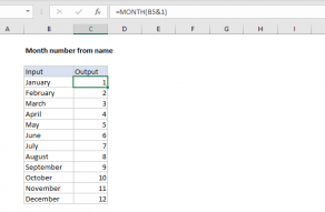 Excel formula: Month number from name