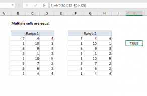 Excel formula: Multiple cells are equal