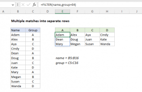 Excel formula: Multiple matches into separate rows