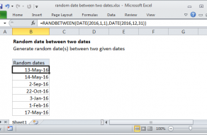 Excel formula: Random date between two dates