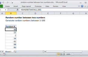 Excel formula: Random number between two numbers