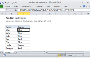 Excel formula: Random text values