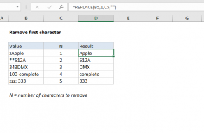 Excel formula: Remove first character