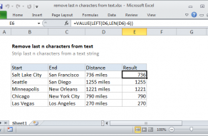 Excel formula: Remove characters from right