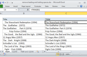 Excel formula: Remove leading and trailing spaces from text