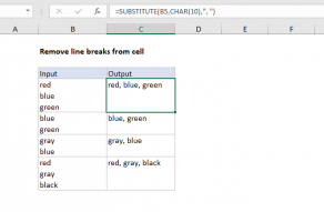 Excel formula: Remove line breaks