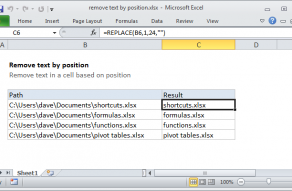 Excel formula: Remove text by position