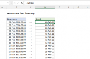 Excel formula: Remove time from timestamp