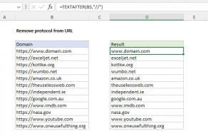 Excel formula: Remove protocol from URL