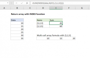 Excel formula: Return array with INDEX function