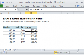 Excel formula: Round a number down to nearest multiple