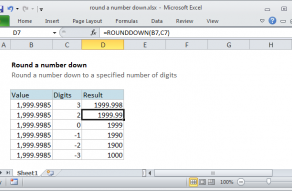 Excel formula: Round a number down
