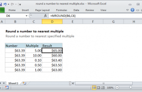 Excel formula: Round a number to nearest multiple