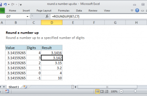 Excel formula: Round a number up