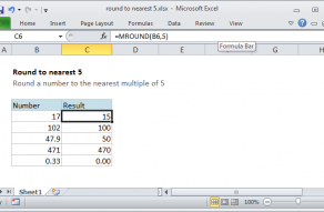 Excel formula: Round to nearest 5