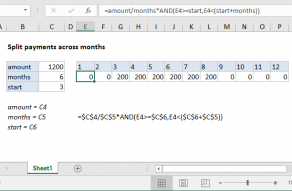 Excel formula: Split payment across months