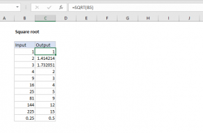 Excel formula: Square root of number