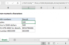 Excel formula: Strip non-numeric characters