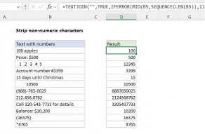 Excel formula: Strip non-numeric characters