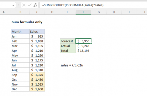 Excel formula: Sum formulas only