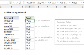 Excel formula: Validate strong password