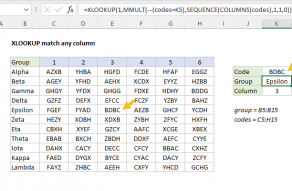 Excel formula: XLOOKUP match any column
