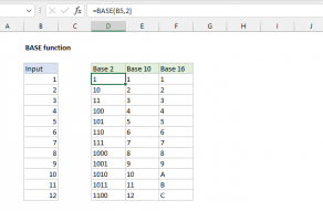 Excel BASE function