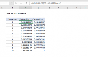 Excel BINOM.DIST function