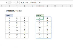 Excel CHOOSECOLS function