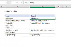 Excel CLEAN function