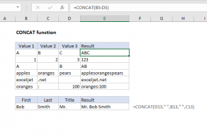 Excel CONCAT function