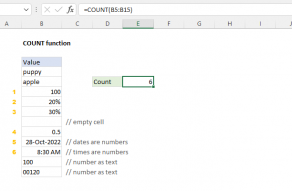 Excel COUNT function