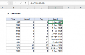 Excel DATE function