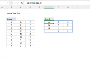 Excel DROP function