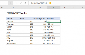 Excel FORMULATEXT function