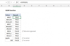 Excel ISERR function