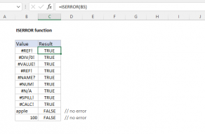 Excel ISERROR function