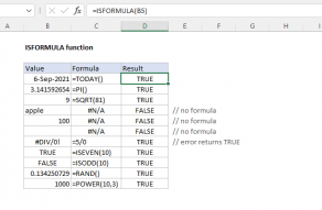 Excel ISFORMULA function