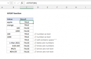 Excel ISTEXT function