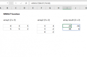 Excel MMULT function