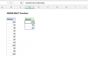Excel MODE.MULT function