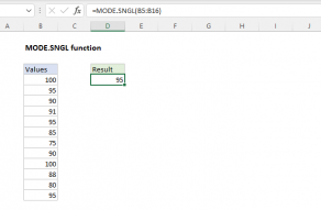 Excel MODE.SNGL function