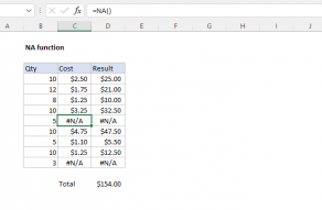 Excel NA function