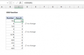 Excel ODD function